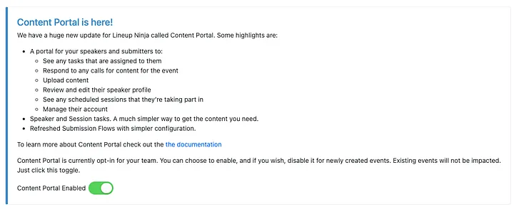 Enable Content Portal image